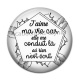 Cabochon Résine - j'aime la vie car elle me conduit là ou rien n'est écrit