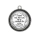 Pendentif Cabochon Argent - j'aime la vie car elle me conduit là ou rien n'est écrit