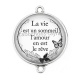 Connecteur Cabochon Argent - la vie est un sommeil, l'amour en est le rêve