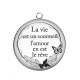 Pendentif Cabochon Argent - la vie est un sommeil, l'amour en est le rêve