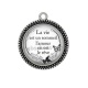 Pendentif Cabochon Argent - la vie est un sommeil, l'amour en est le rêve