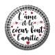 Cabochon Résine - lame et le coeur font l'amitié