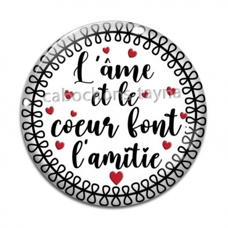 Cabochon Verre - lame et le coeur font l'amitié