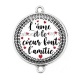 Connecteur Cabochon Argent - lame et le coeur font l'amitié
