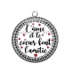 Pendentif Cabochon Argent - lame et le coeur font l'amitié
