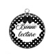 Pendentif Cabochon Argent - bonne lecture