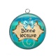 Pendentif Cabochon Argent - bonne lecture