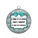 Pendentif Cabochon Argent - l'âme et le coeur dont l'amitié et non les paroles