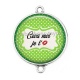 Connecteur Cabochon Argent - croa moi je t'aime