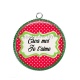 Pendentif Cabochon Argent - croa moi je t'aime