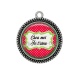 Pendentif Cabochon Argent - croa moi je t'aime