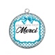 Pendentif Cabochon Argent - merci