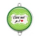 Connecteur Cabochon Argent - croa moi je t'aime
