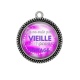 Pendentif Cabochon Argent - je ne suis pas vieille je suis vintage