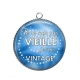 Pendentif Cabochon Argent - je ne suis pas vieille je suis vintage