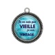 Pendentif Cabochon Argent - je ne suis pas vieille je suis vintage