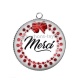 Pendentif Cabochon Argent - merci