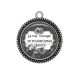 Pendentif Cabochon Argent - le vrai courage ne se laisse jamais abattre