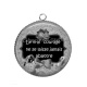 Pendentif Cabochon Argent - le vrai courage ne se laisse jamais abattre