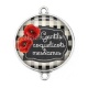 Connecteur Cabochon Argent - gentils coquelicots mesdames