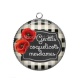 Pendentif Cabochon Argent - gentils coquelicots mesdames
