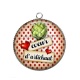 Pendentif Cabochon Argent - coeur d'artichaut