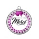 Pendentif Cabochon Argent - merci