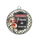 Pendentif Cabochon Argent - attention briseuse de coeur