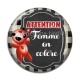 Cabochon Résine - attention femme en colére