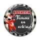 Cabochon Verre - attention femme en colére
