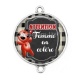 Connecteur Cabochon Argent - attention femme en colére