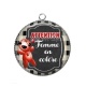 Pendentif Cabochon Argent - attention femme en colére