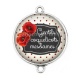 Connecteur Cabochon Argent - gentil coquelicots mesdames