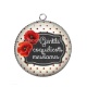 Pendentif Cabochon Argent - gentil coquelicots mesdames