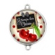 Connecteur Cabochon Argent - le temps des cerises