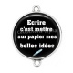 Connecteur Cabochon Argent - écrire c'est mettre sur papier mes belles idées