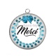 Pendentif Cabochon Argent - merci