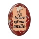 Cabochon Résine Ovale - la lecture est une amitié