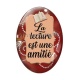 Cabochon Verre Ovale - la lecture est une amitié