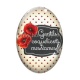 Cabochon Verre Ovale - gentils coquelicot mesdames