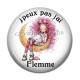 Cabochon Résine - j'peux pas j'ai flemme