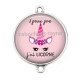 Connecteur Cabochon Argent - j'peux pas j'ai licorne