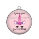 Pendentif Cabochon Argent - j'peux pas j'ai licorne