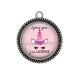 Pendentif Cabochon Argent - j'peux pas j'ai licorne