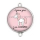 Connecteur Cabochon Argent - j'peux pas j'ai licorne