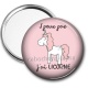 Miroir de poche - j'peux pas j'ai licorne