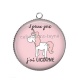 Pendentif Cabochon Argent - j'peux pas j'ai licorne