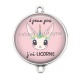 Connecteur Cabochon Argent - j'peux pas j'ai licorne