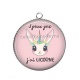 Pendentif Cabochon Argent - j'peux pas j'ai licorne