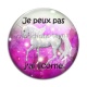 Cabochon Verre - j'peux pas j'ai licorne